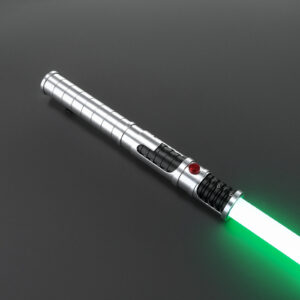 Close-up of The Vos lightsaber emitter and crystal chamber
