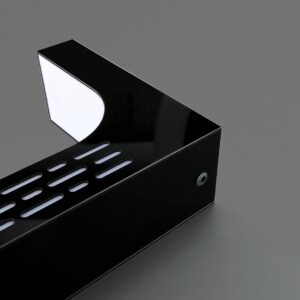 Close-up of the Force levitation saber stand base showing glowing ventilation light slots and the side control knob